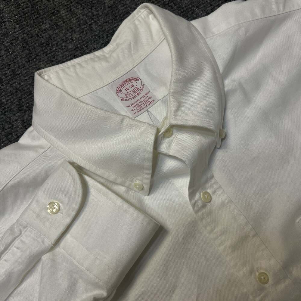 Brooks Brothers OCBD Oxford Button Down White Made In USA Original Polo 18-36